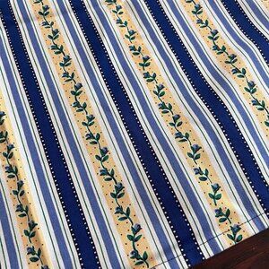 French Country Blue And Yellow Stripe Floral Curtain Valance Rod Pocket 22"x 53"